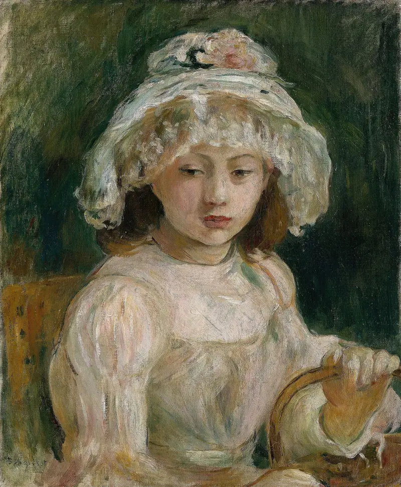 Young Girl with Hat av Berthe Morisot