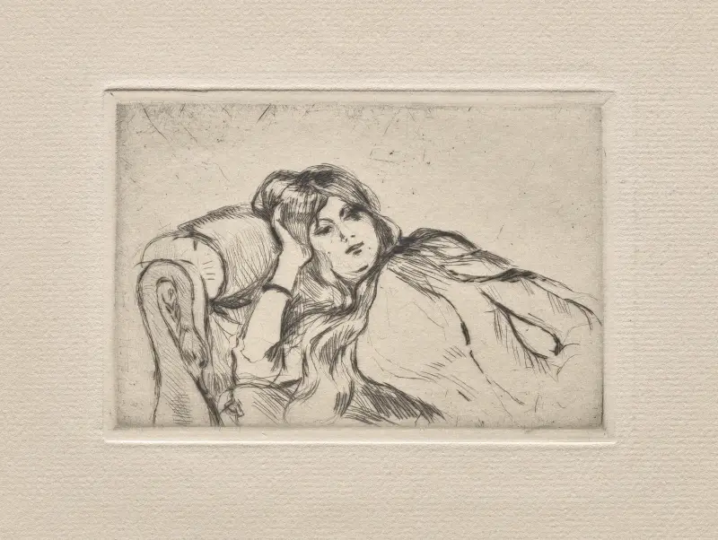 Young Woman at Rest av Berthe Morisot
