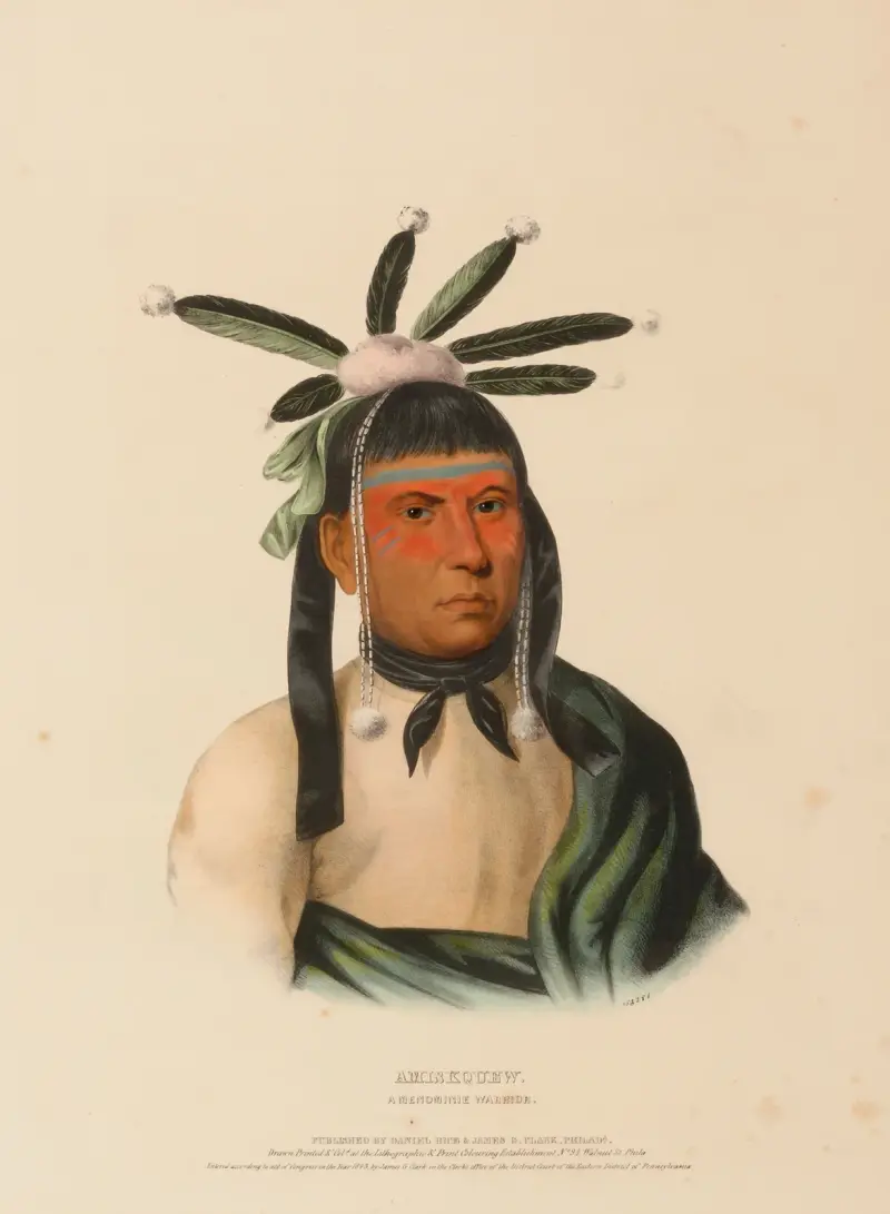 Amiskquew. A Menominie Warrior av Charles Bird King