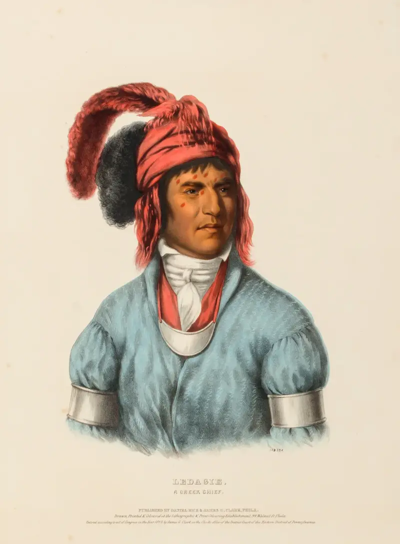 Ledagie. A Creek Chief (1843_1838) av Charles Bird King