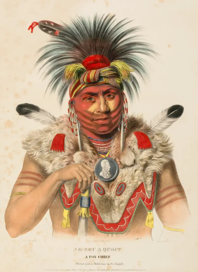 Ne-Sou-A-Quoit. A Fox Chief av Charles Bird King