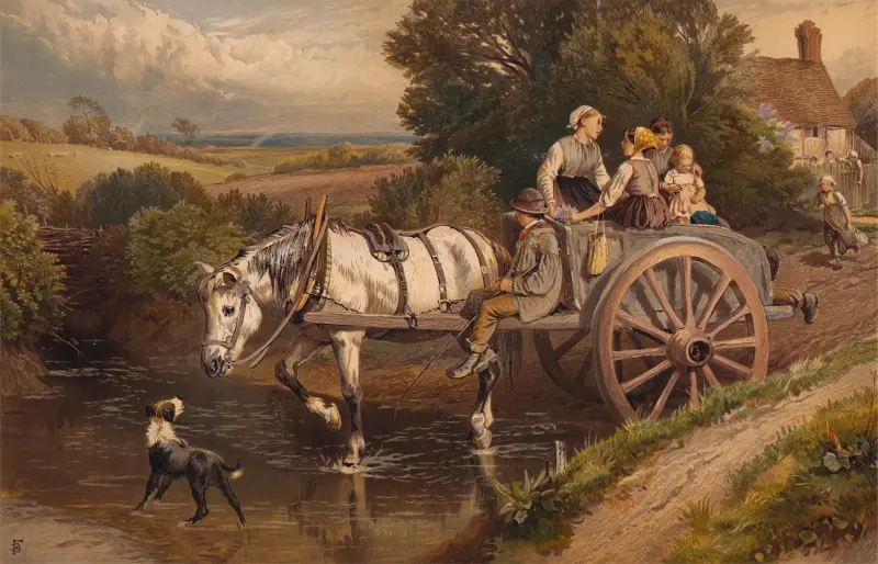 Über den Bach von Myles Birket Foster