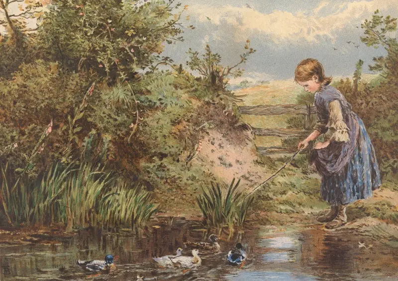 Karmienie kaczek, Myles Birket Foster