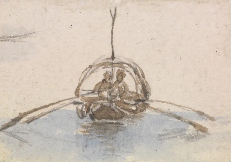 One of a Group of Three Studies of Gondolas – nr 3 av Myles Birket Foster