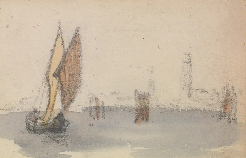 One of a Group of Three Studies on the Venetian Logoon.. – nr 3 av Myles Birket Foster