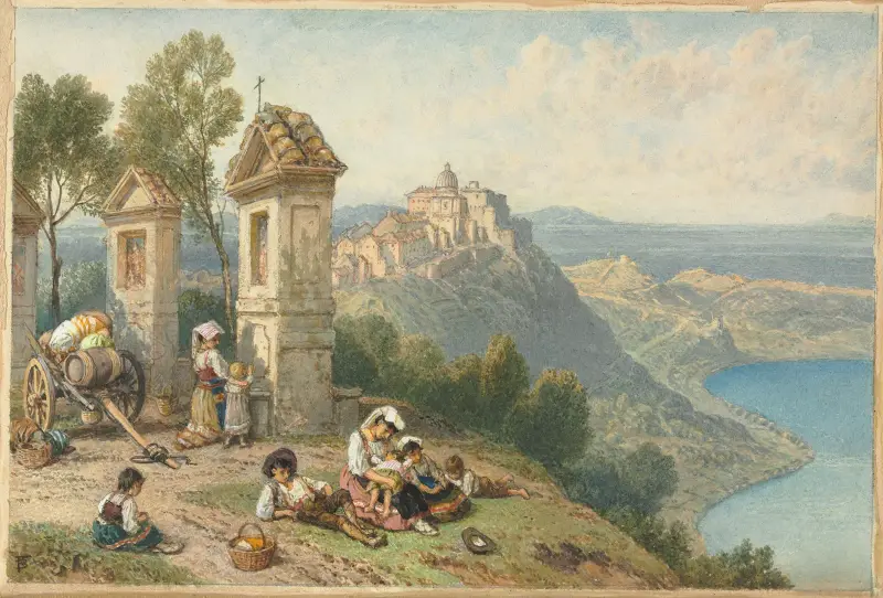 Utsikt över Castel Gandolfo av Myles Birket Foster