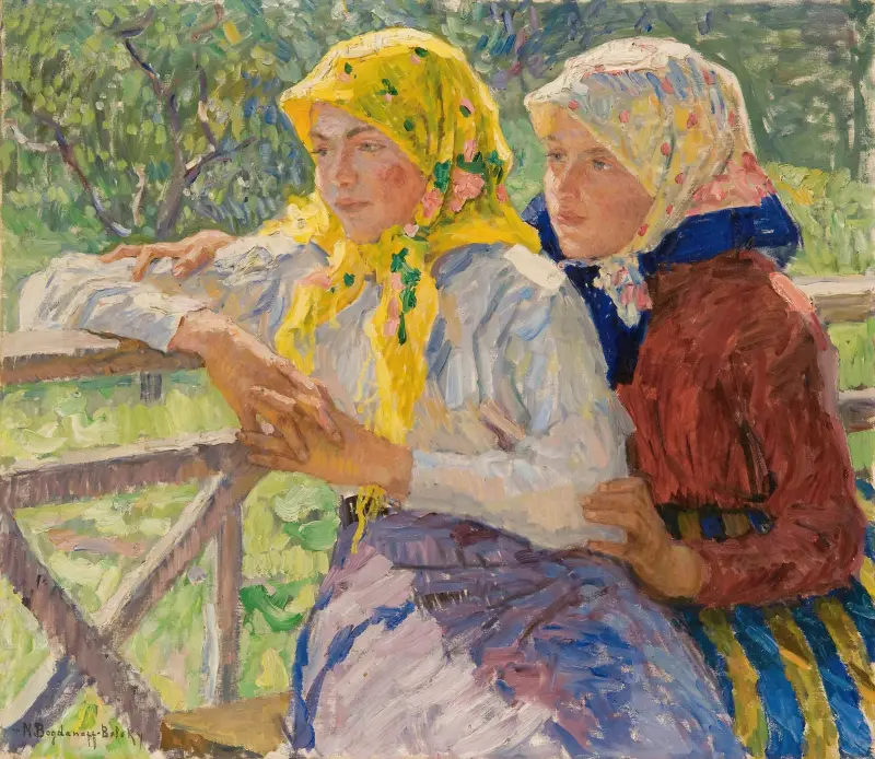 Latgaliska flickor av Nikolai Bogdanov-Belsky