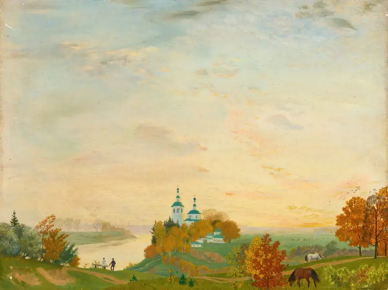 Above The River, Autumn av Boris Kustodiev