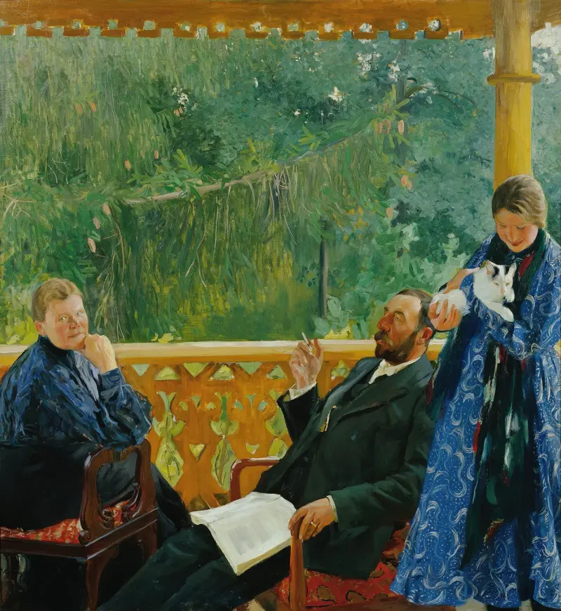 Familienbild (Porträt der Familie Polenow) von Boris Kustodiev
