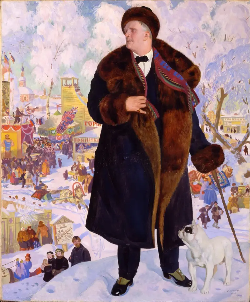 Porträtt av Fjodor Sjaljapin av Boris Kustodiev