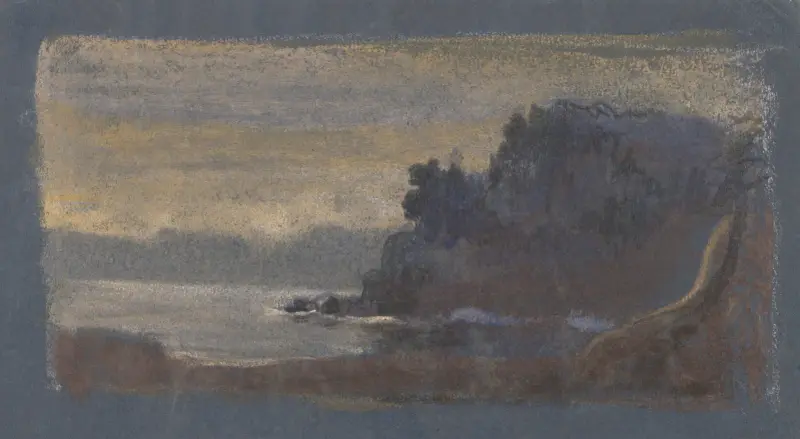 Blått landskap av Arthur Bowen Davies