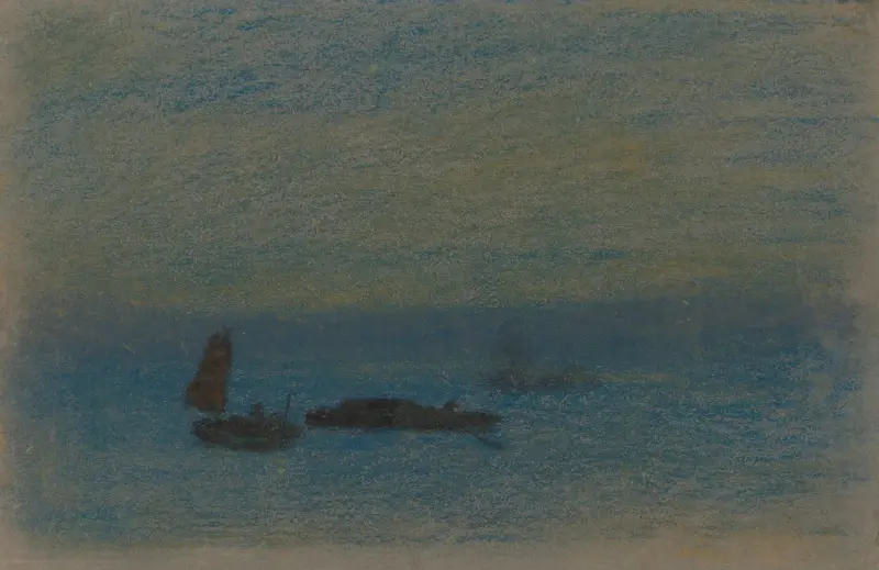 Båtar i natt av Arthur Bowen Davies