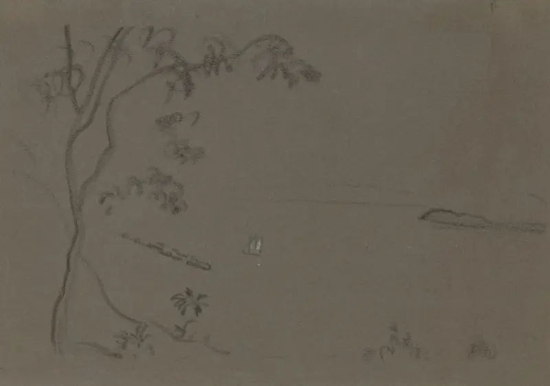 Kinesiskt landskap av Arthur Bowen Davies