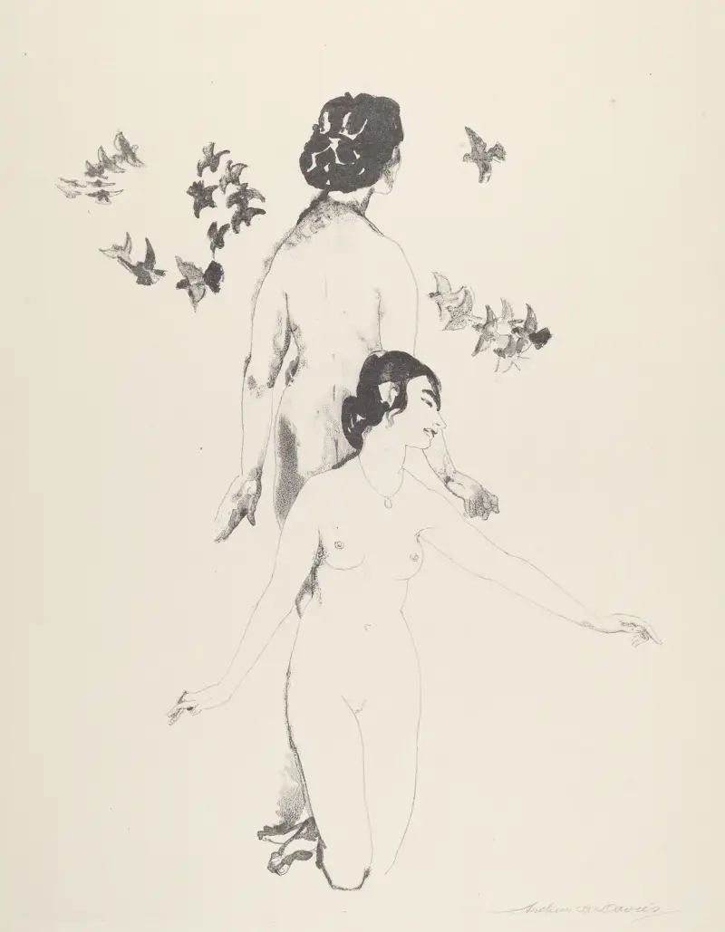 Circling Doves, Arthur Bowen Davies