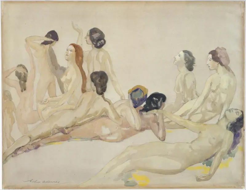 Elf nackte Figuren von Arthur Bowen Davies