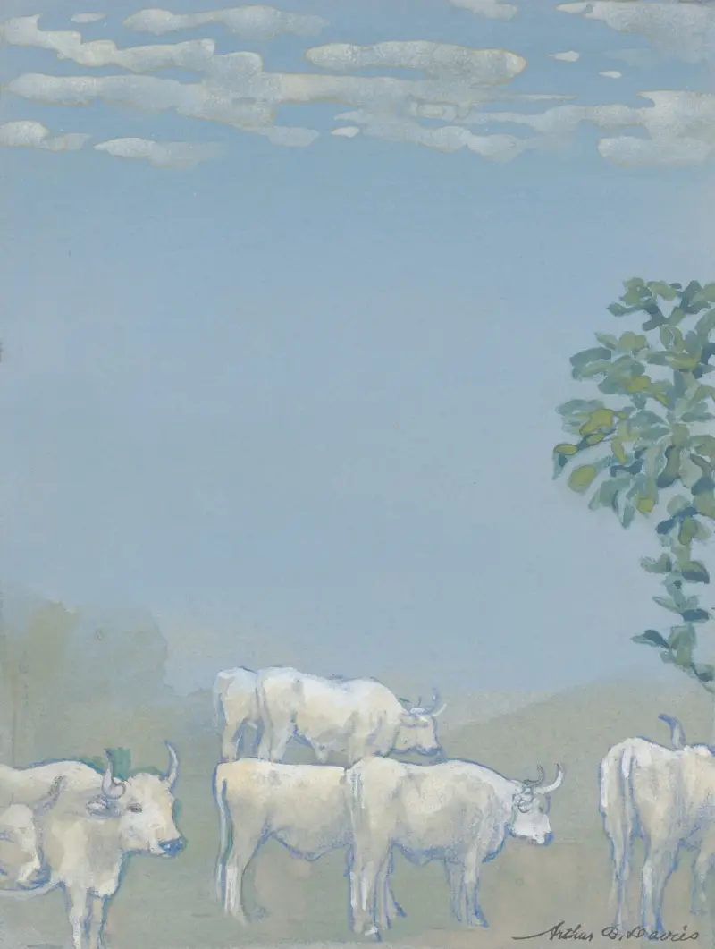 Landskap med kor av Arthur Bowen Davies