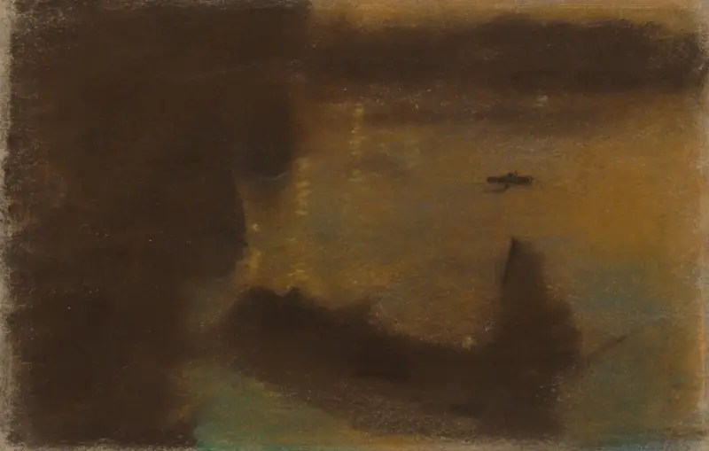 Mystiska pråmar II av Arthur Bowen Davies