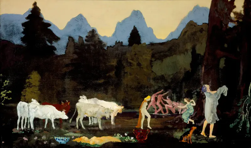 Pastorala dalar och toppar av Arthur Bowen Davies