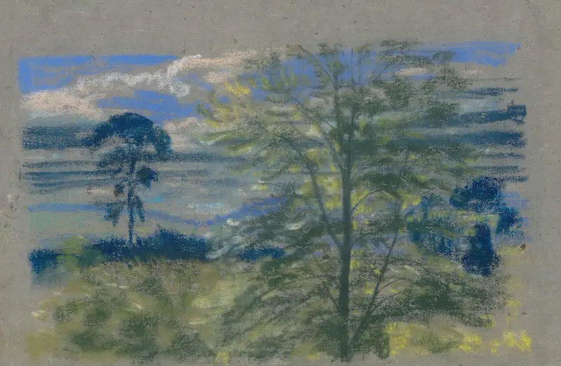 Träd och fält av Arthur Bowen Davies
