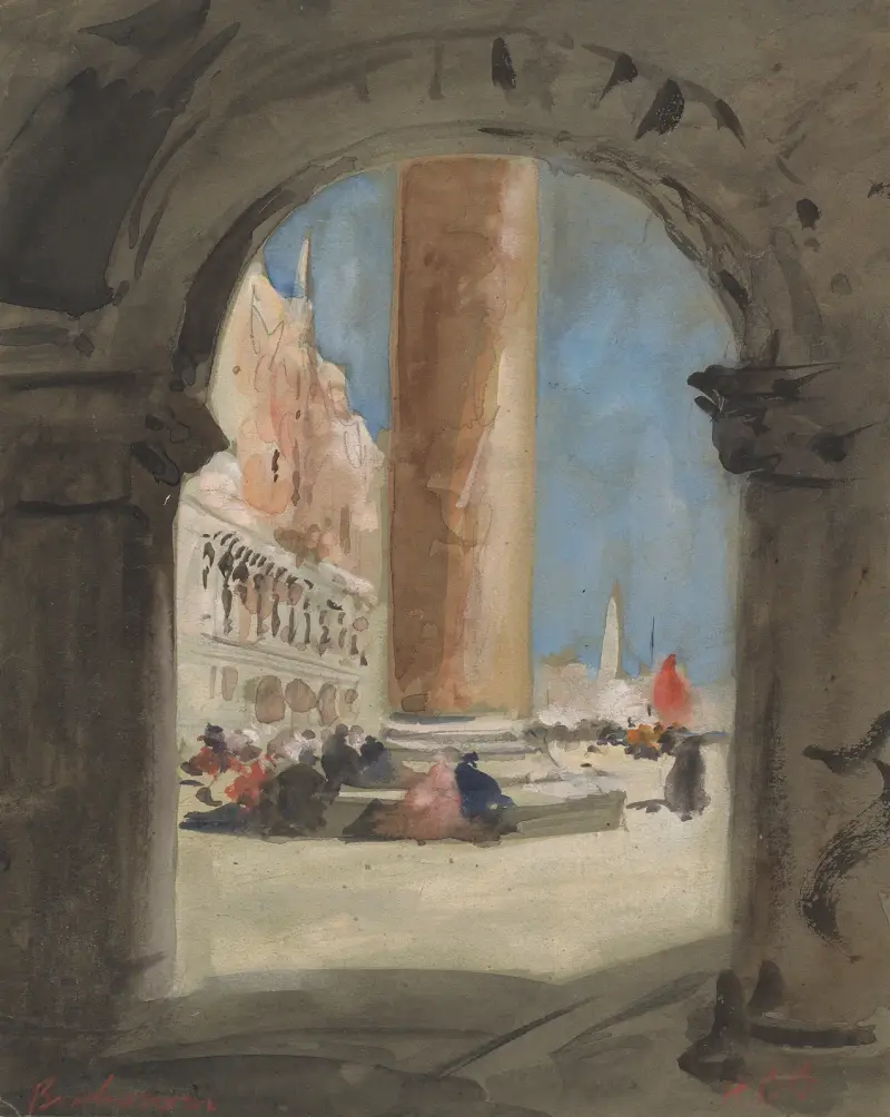 Kolonn vid Markusplatsen, Venedig av Hercules Brabazon Brabazon