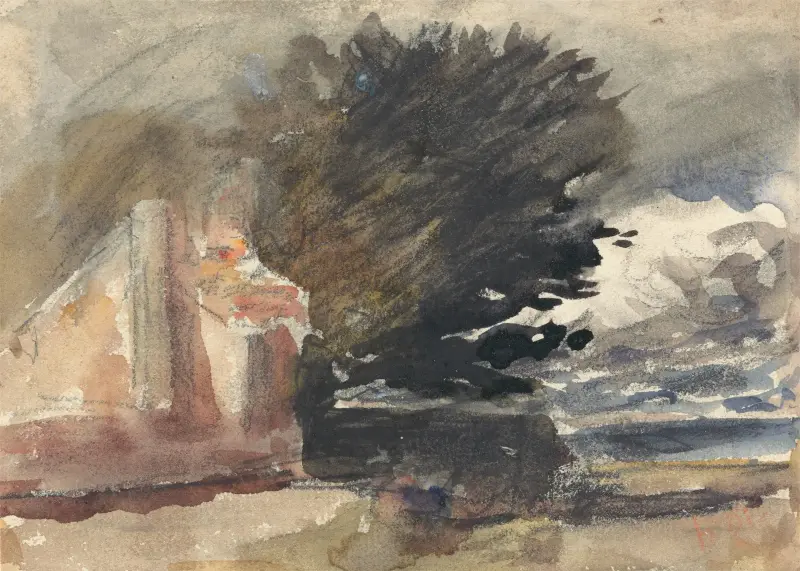 Cottage under a Tree av Hercules Brabazon Brabazon