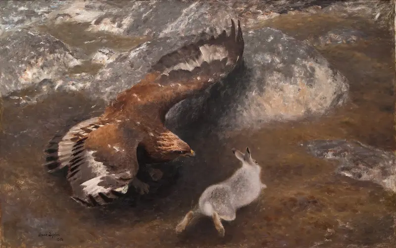 Adler und Hase von Bruno Liljefors
