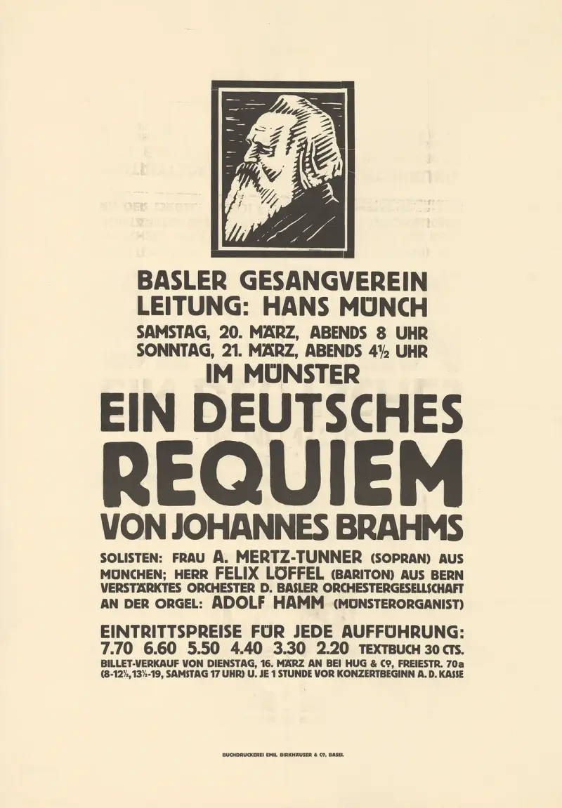 Basler Gesangverein – Ein deutsches Requiem – von Johannes Brahms av Burkhard Mangold