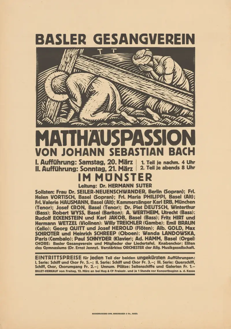 Basler Gesangverein – Matthäuspassion – von Johann Sebastian Bach av Burkhard Mangold