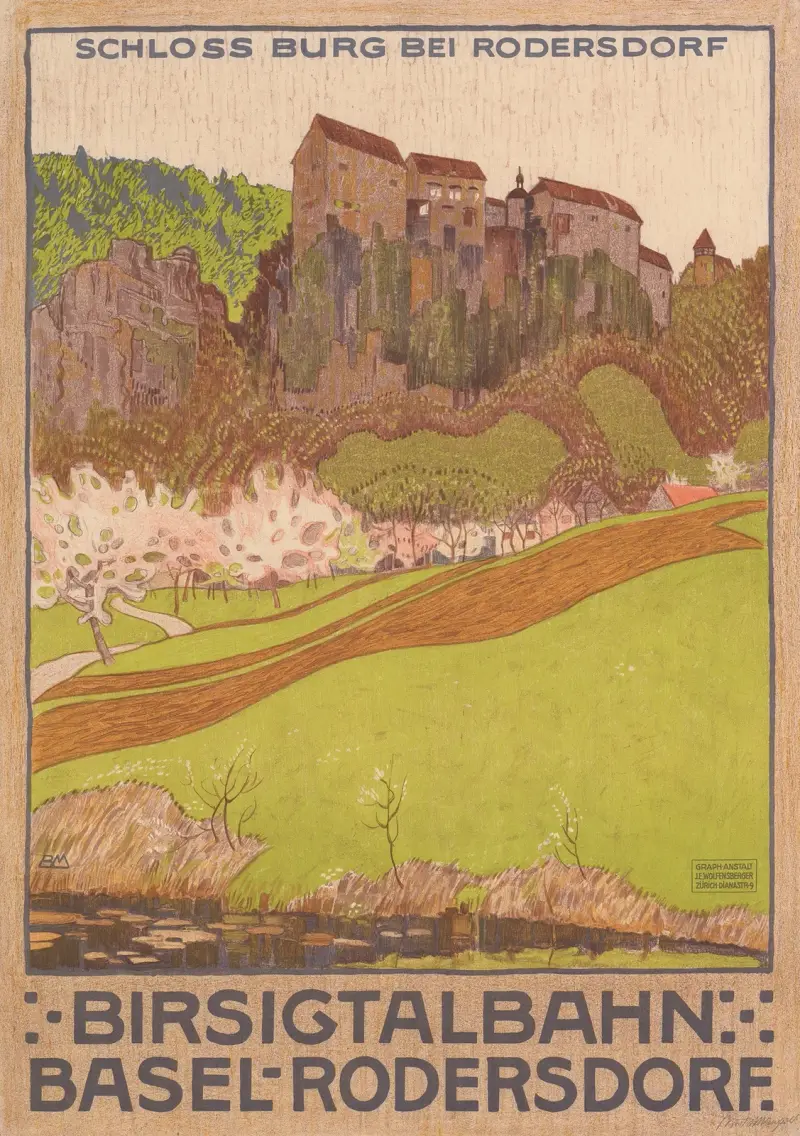 Birsigtalbahn Basel–Rodersdorf Depicted place Burg Castle av Burkhard Mangold