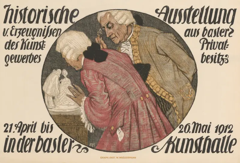 Historische Ausstellung v. Erzeugnissen des Kunstgewerbes aus Basler Privatbesitz in der Basler Kunsthalle av Burkhard Mangold