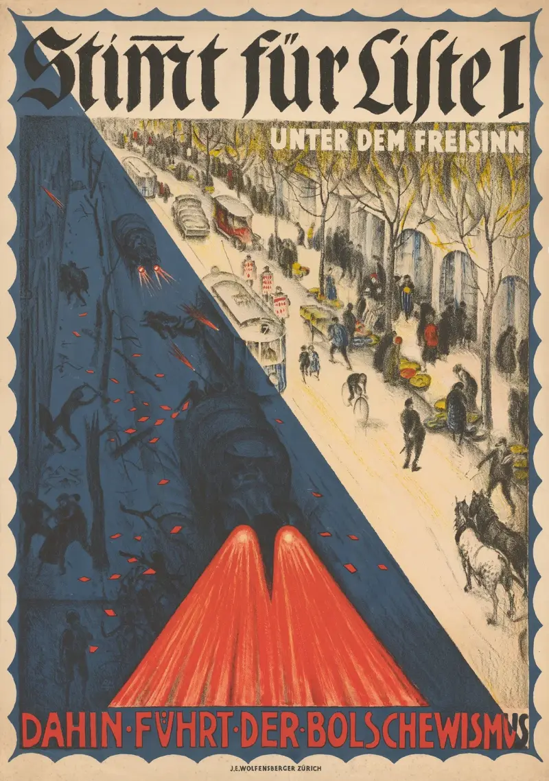 Stimmt für Liste 1 – Unter dem Freisinn ; Dahin führt der Bolschewismus av Burkhard Mangold