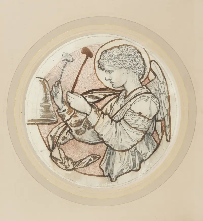 Angel Playing on Bells II – nr 1 av Sir Edward Coley Burne-Jones