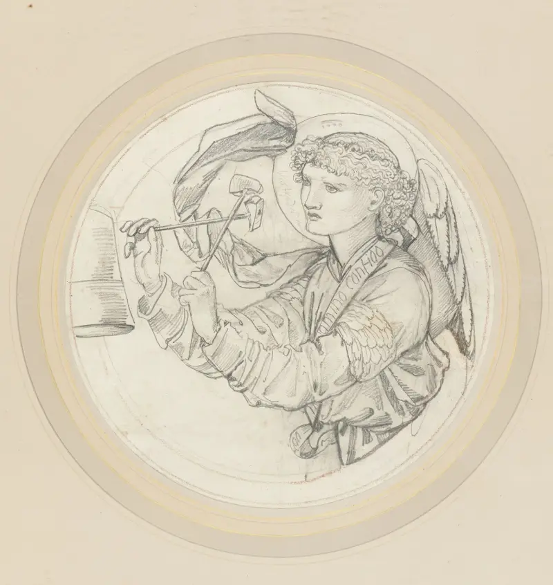 Engel, der auf Glocken spielt – Nr. 1 von Sir Edward Coley Burne-Jones