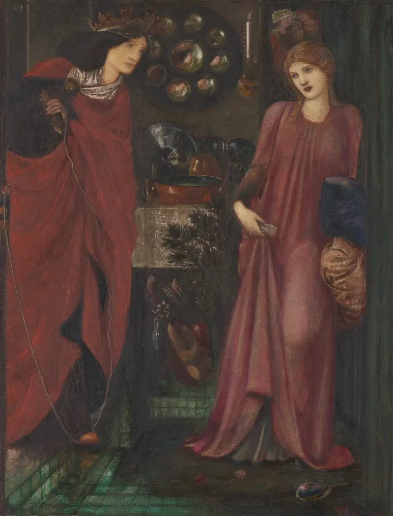 Fair Rosamund and Queen Eleanor, 1861 av Sir Edward Coley Burne-Jones