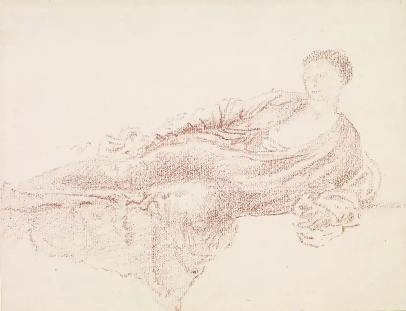 Female – Drapery Study of a Reclining Figure av Sir Edward Coley Burne-Jones