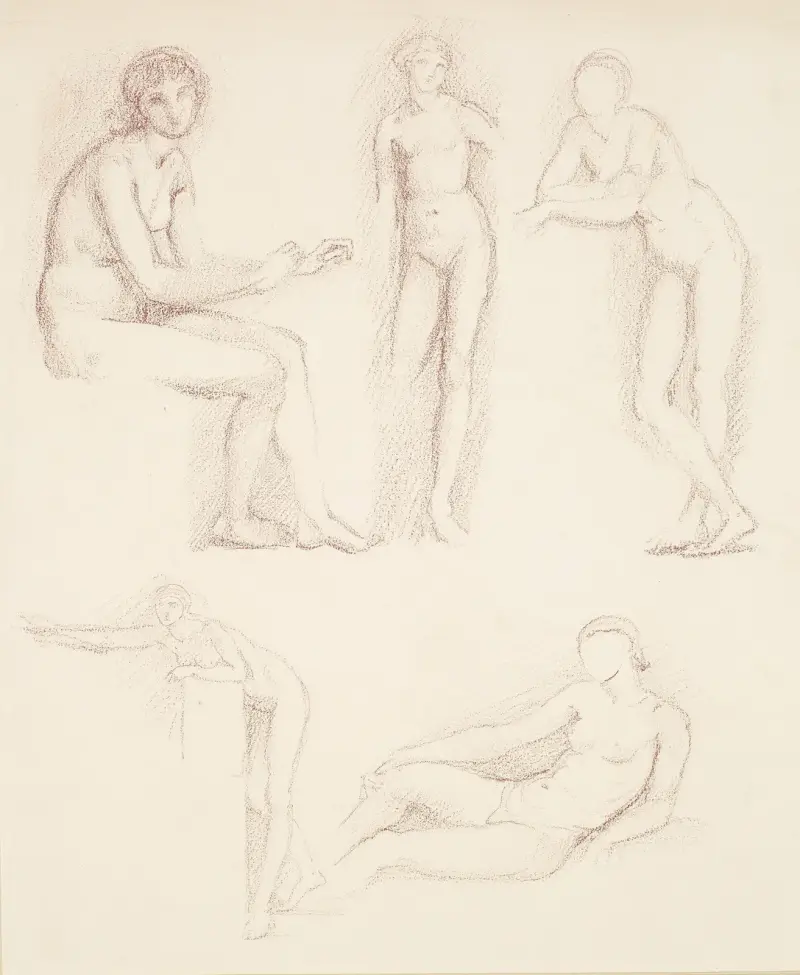 Weiblicher Akt – Fünf Studien von Sir Edward Coley Burne-Jones