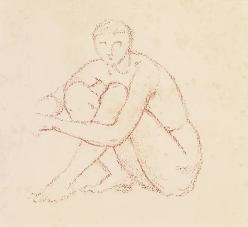 Kvinnlig akt – studie av en sittande figur av Sir Edward Coley Burne-Jones