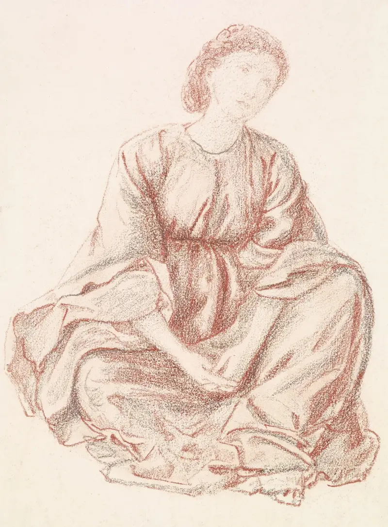Green Summer – Drapery Study for the Central Figure av Sir Edward Coley Burne-Jones