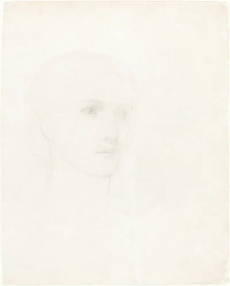 Head of a Woman – nr 2 av Sir Edward Coley Burne-Jones