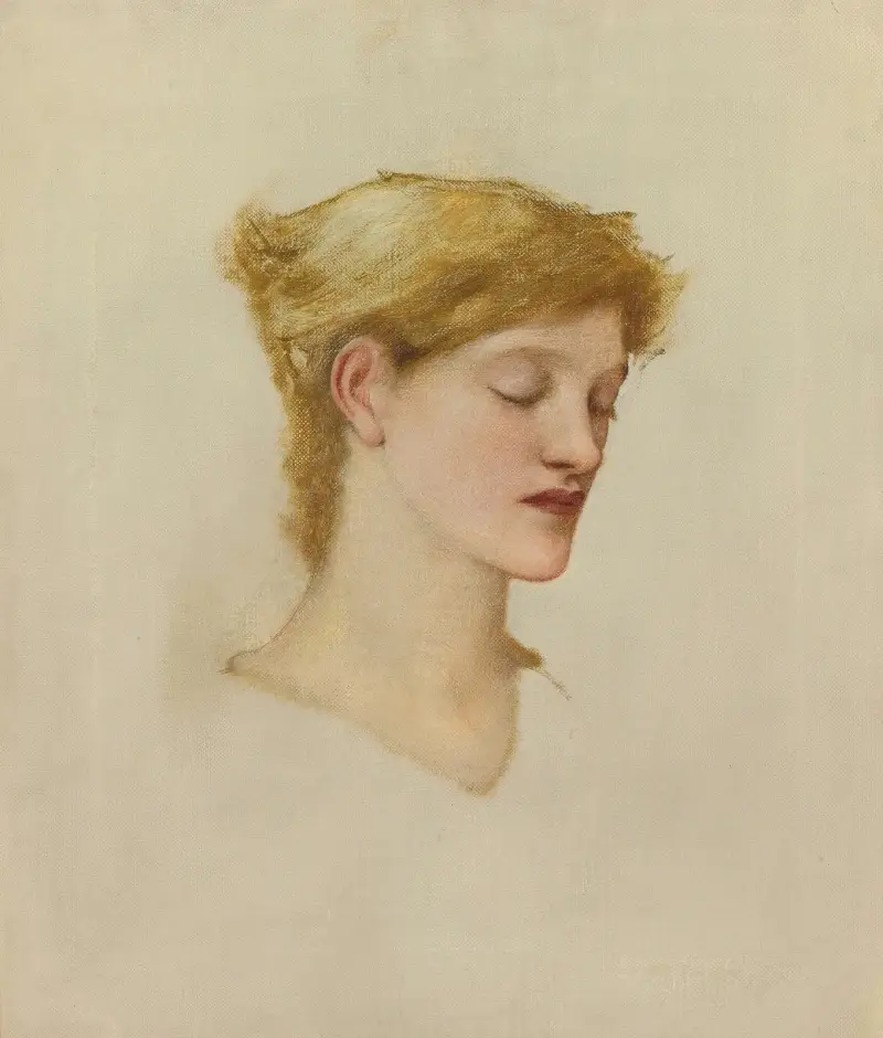 Head Of A Woman – nr 1 av Sir Edward Coley Burne-Jones