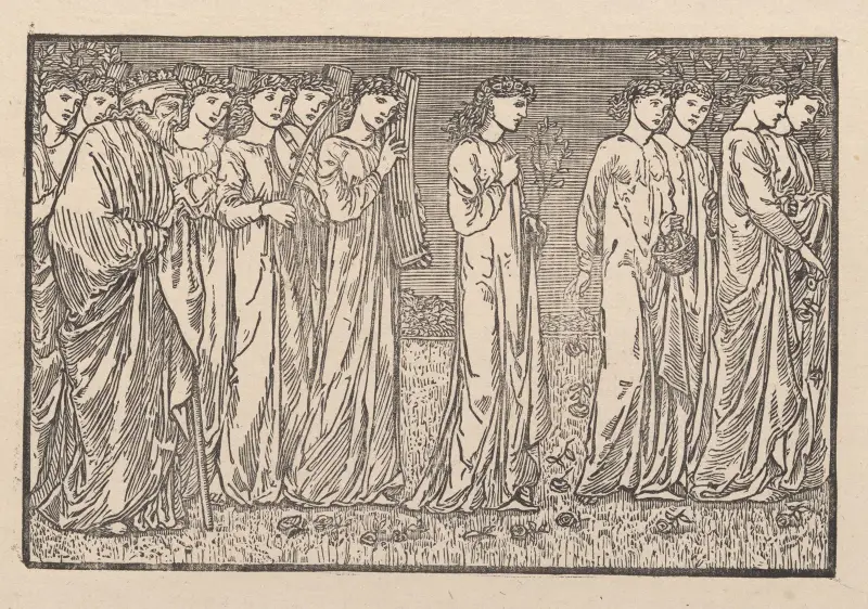 Procession to the rock II av Sir Edward Coley Burne-Jones