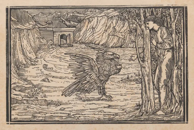 Psyche wird von Jupiters Adler unterstützt von Sir Edward Coley Burne-Jones