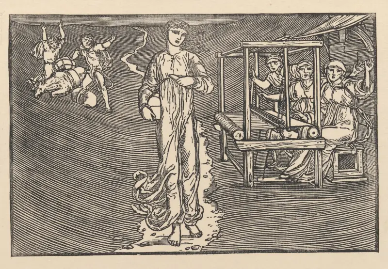 Psyché podstupuje dvě zkoušky, Sir Edward Coley Burne-Jones
