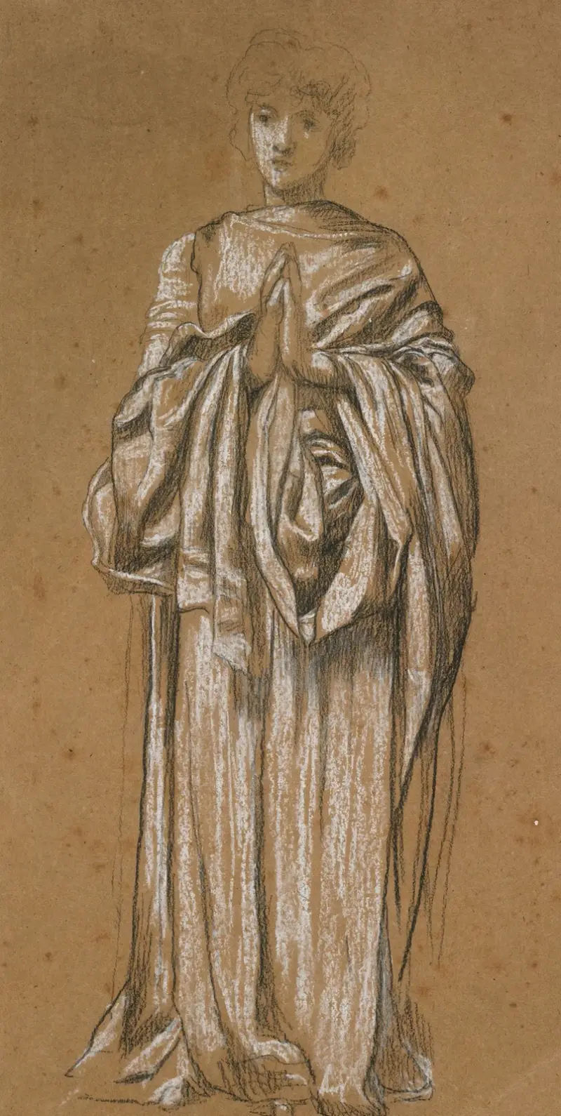 Stojící drapovaná figura, Sir Edward Coley Burne-Jones