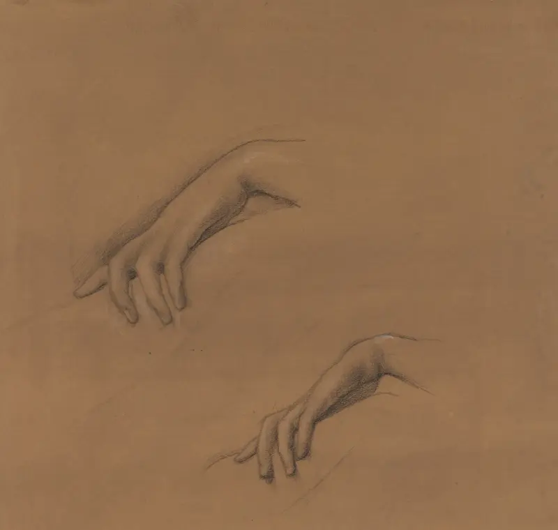 Studies for a Hand in The Godhead Fires av Sir Edward Coley Burne-Jones