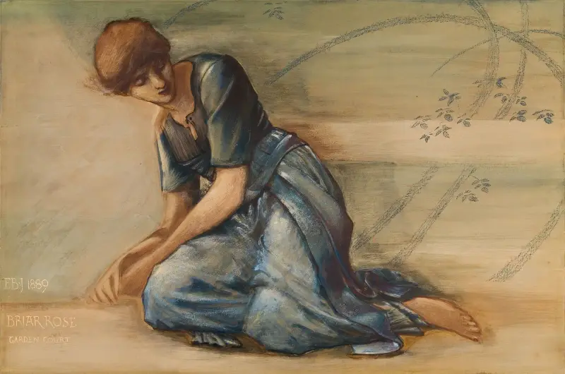 The Briar Rose Series – Study for ‘The Garden Court’ IV av Sir Edward Coley Burne-Jones