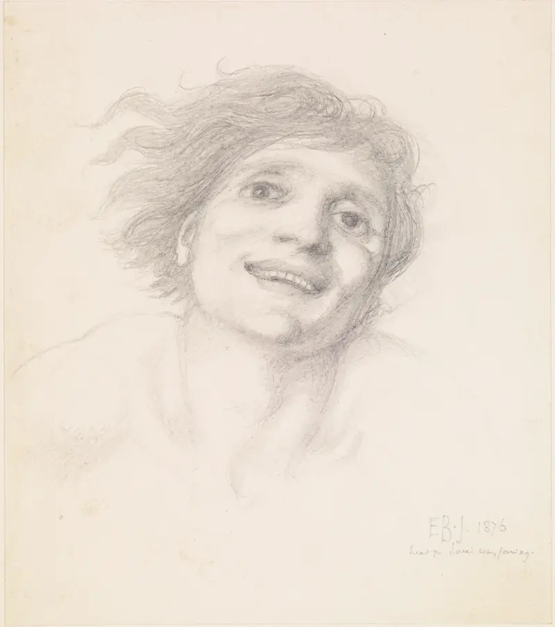 The Car of Love or Love’s Wayfaring – Study of a Man’s Head av Sir Edward Coley Burne-Jones