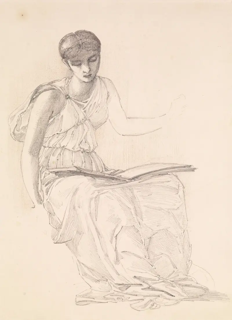 The Fates – Study of Drapery for Figure of Clotho av Sir Edward Coley Burne-Jones