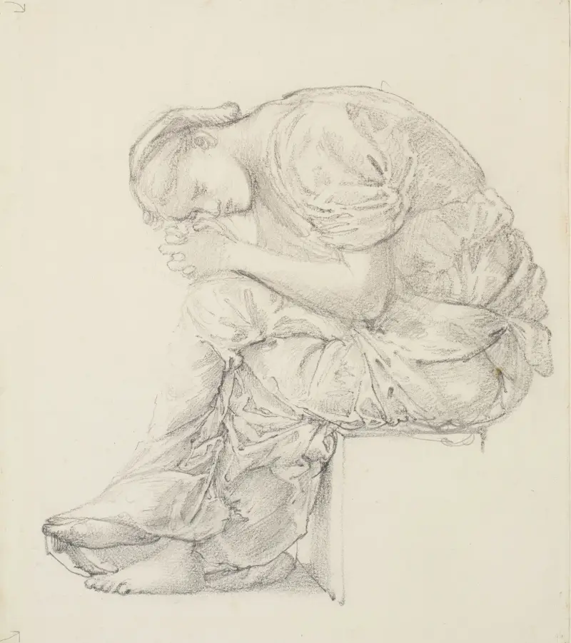 The Lament – Study for the Figure on the Right av Sir Edward Coley Burne-Jones