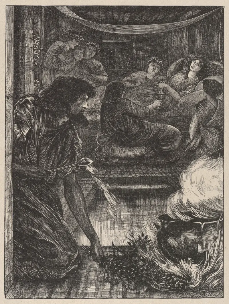 Likenelsen om den brinnande krukan av Sir Edward Coley Burne-Jones